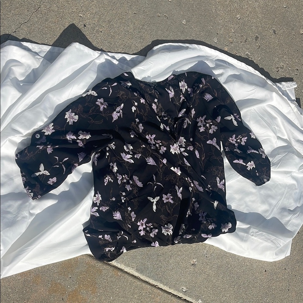 West Kei Black Floral Top